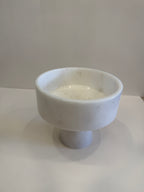 White Marble Tapered Footed Bowl — detail view 3