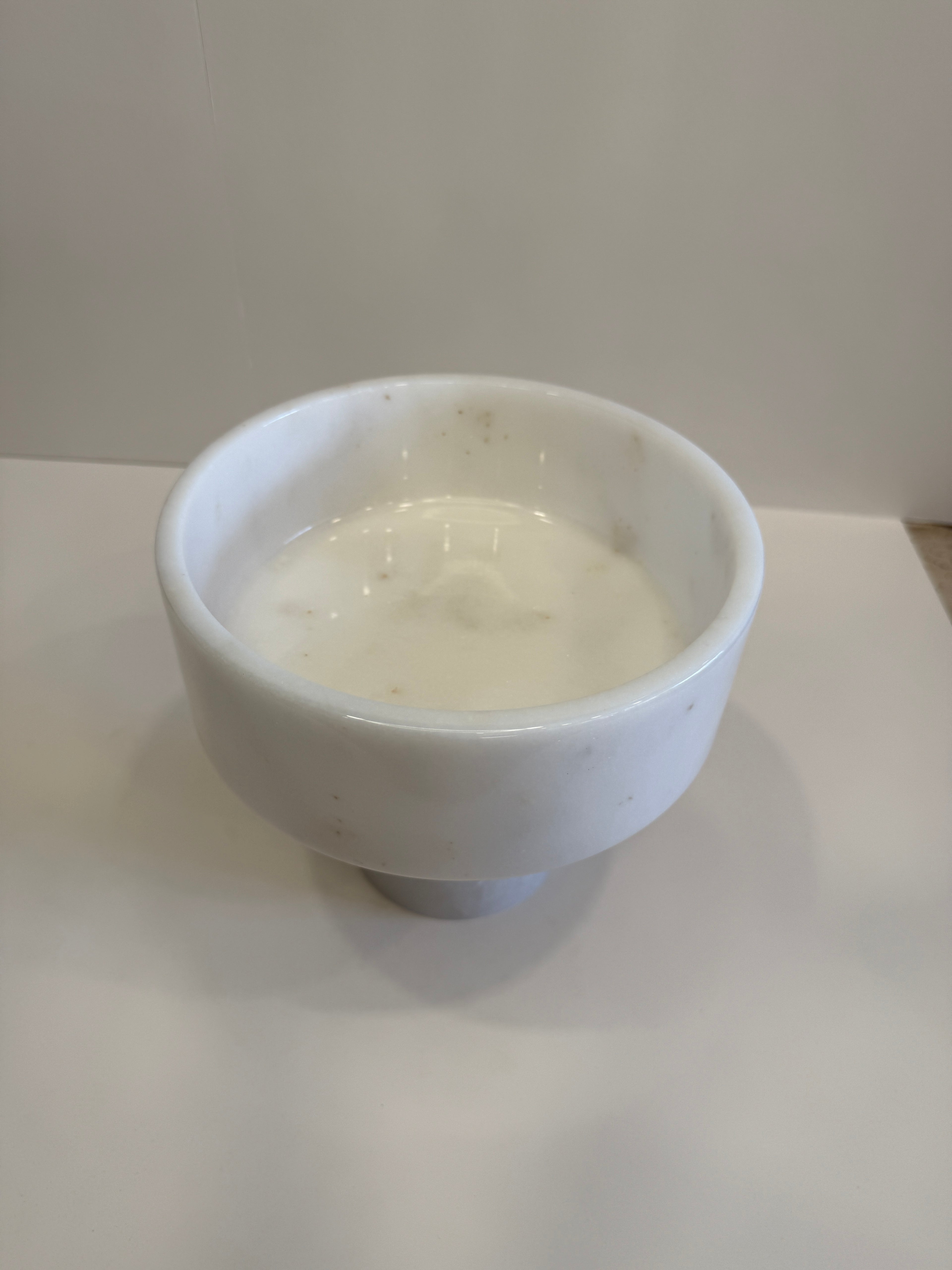 White Marble Tapered Footed Bowl — detail view 4