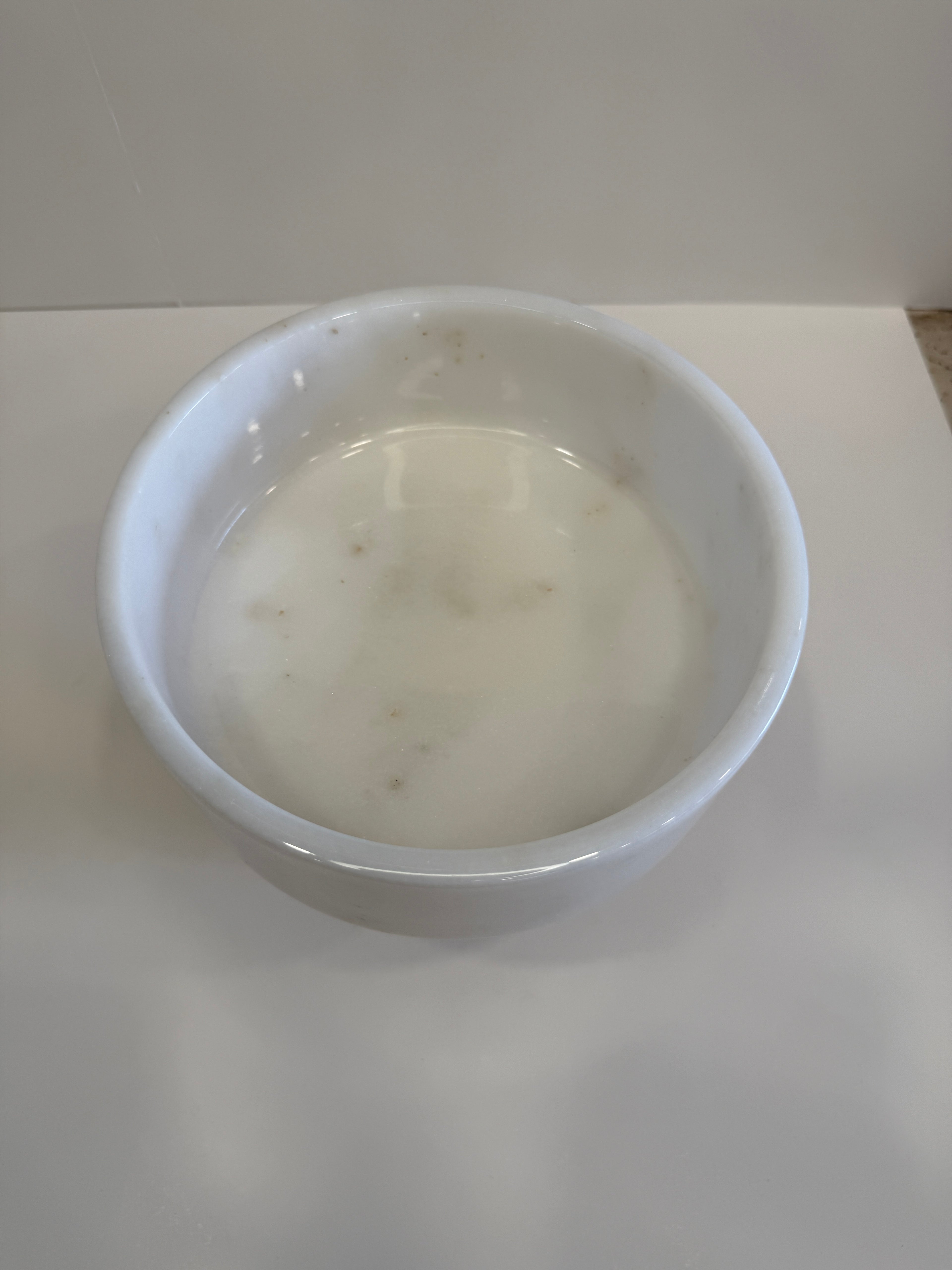 White Marble Tapered Footed Bowl — detail view 6