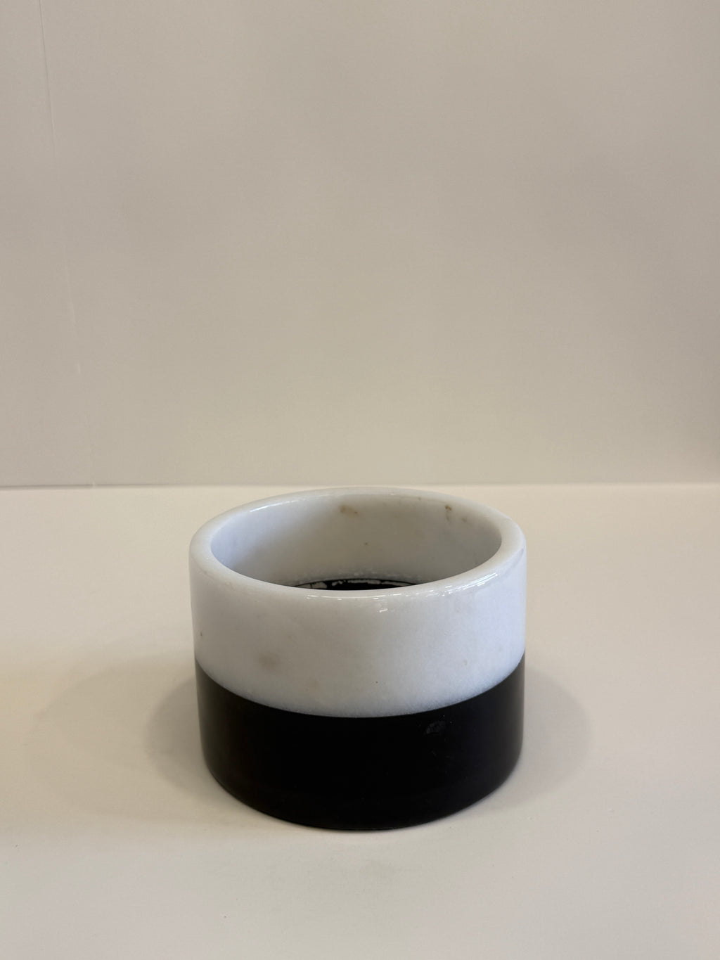 Black & White Marble Round Planter — handmade natural marble & stone décor by Moonlit Marble