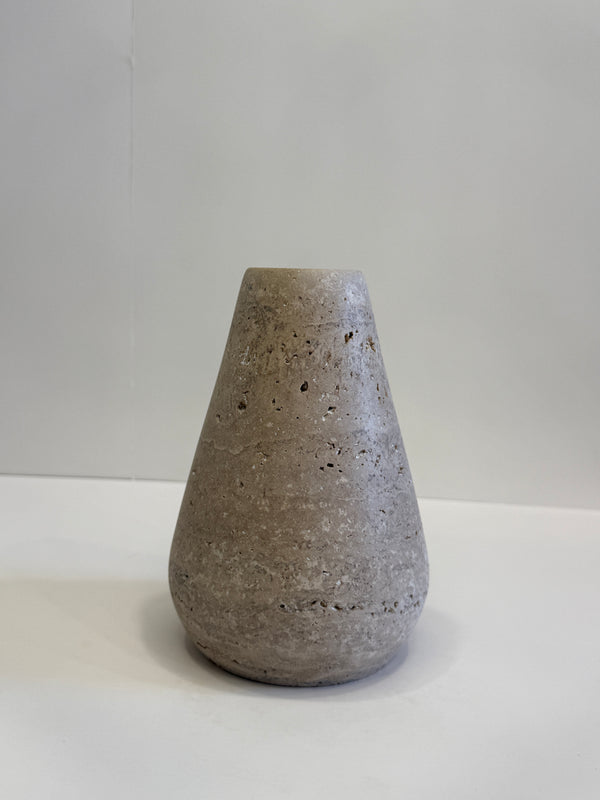 Travertine Sculptural Vase — handmade natural marble & stone décor by Moonlit Marble