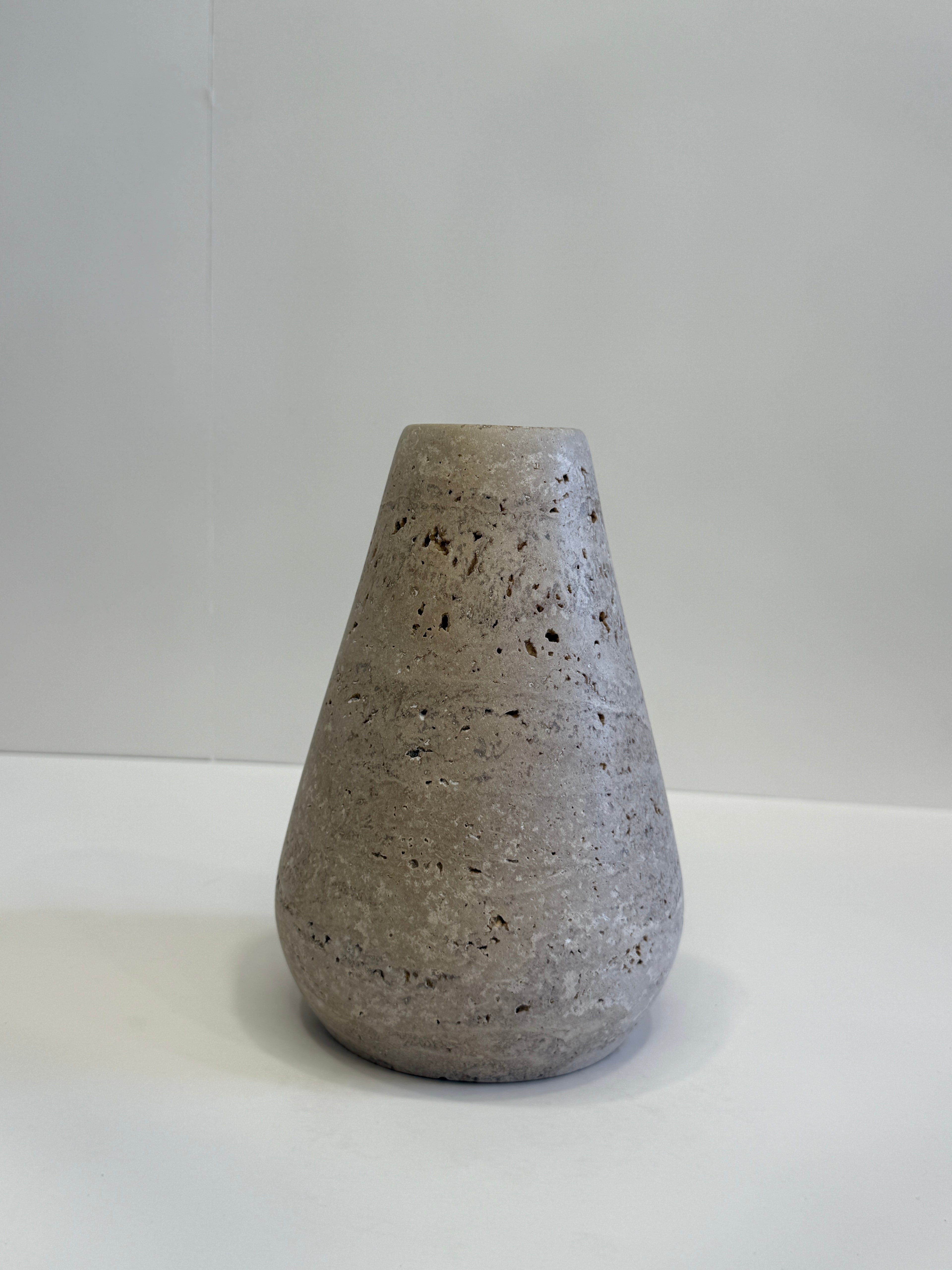 Travertine Sculptural Vase — detail view 1