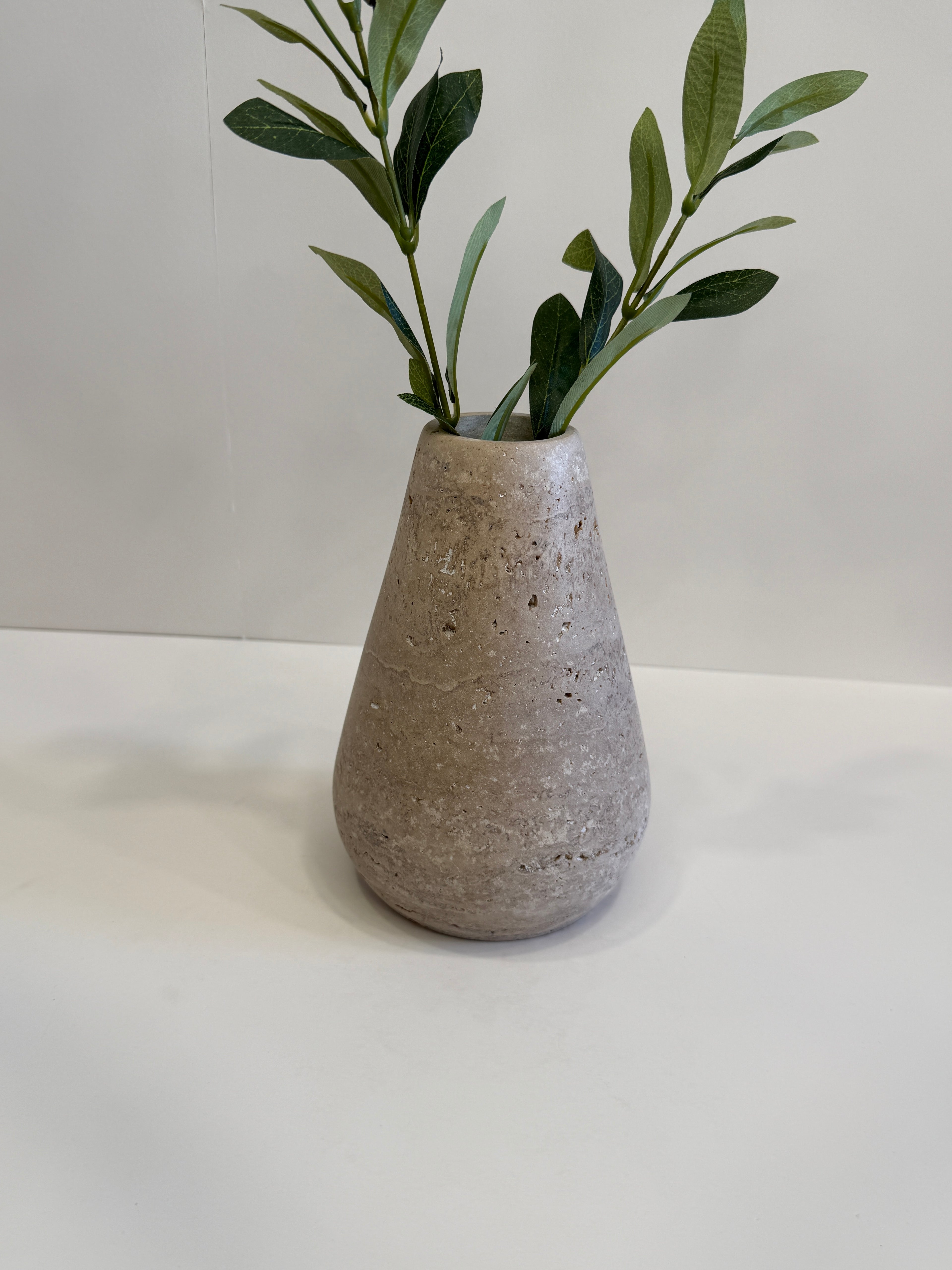 Travertine Sculptural Vase — detail view 4