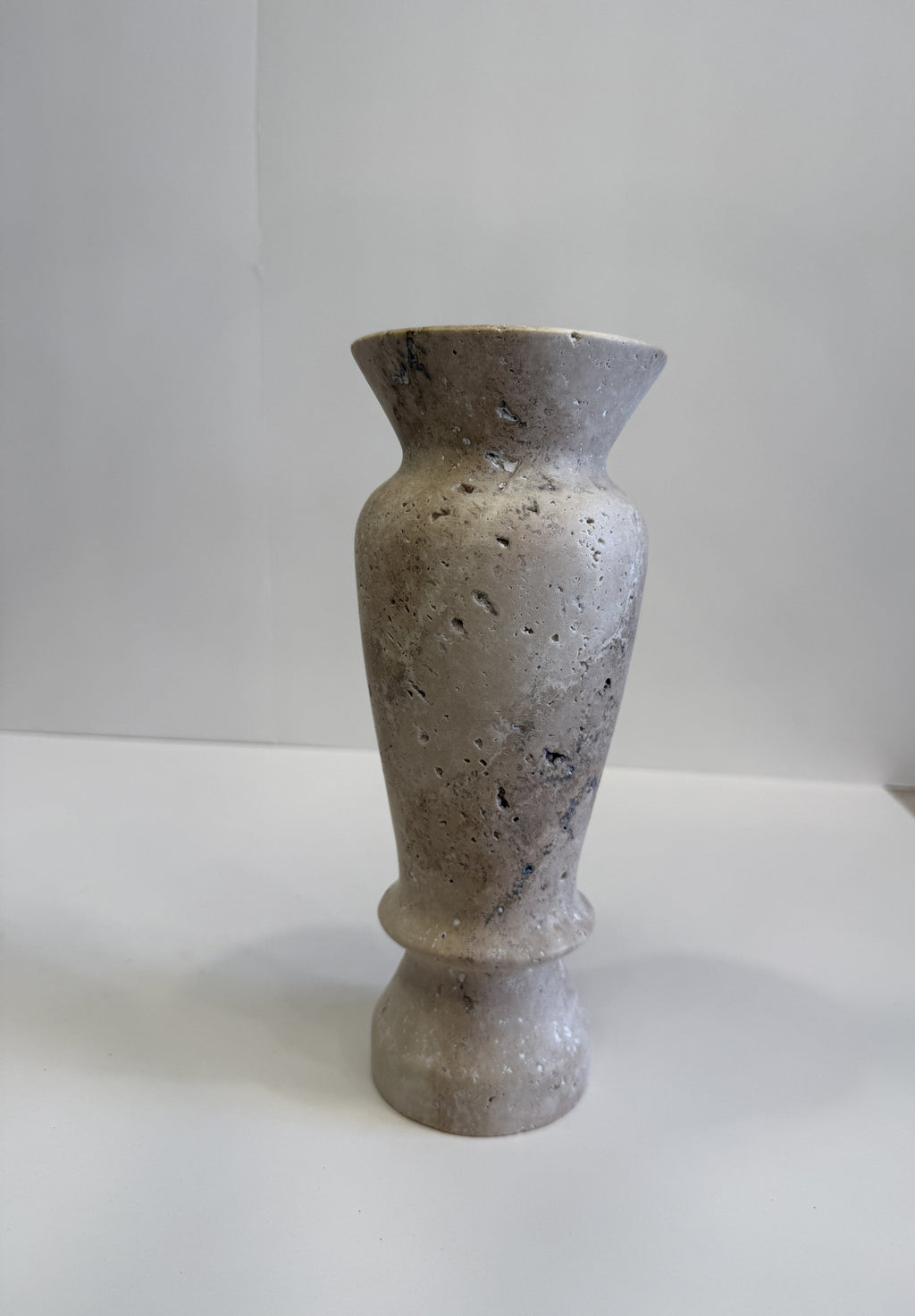 Travertine Fluted Vase — detail view 2