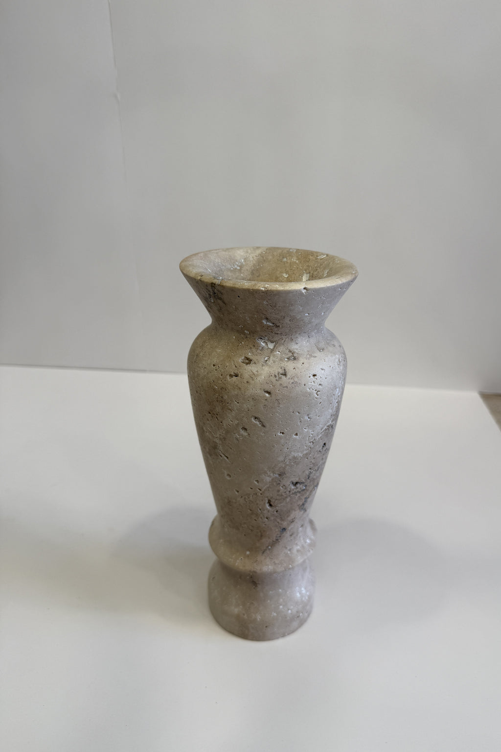 Travertine Fluted Vase — detail view 3