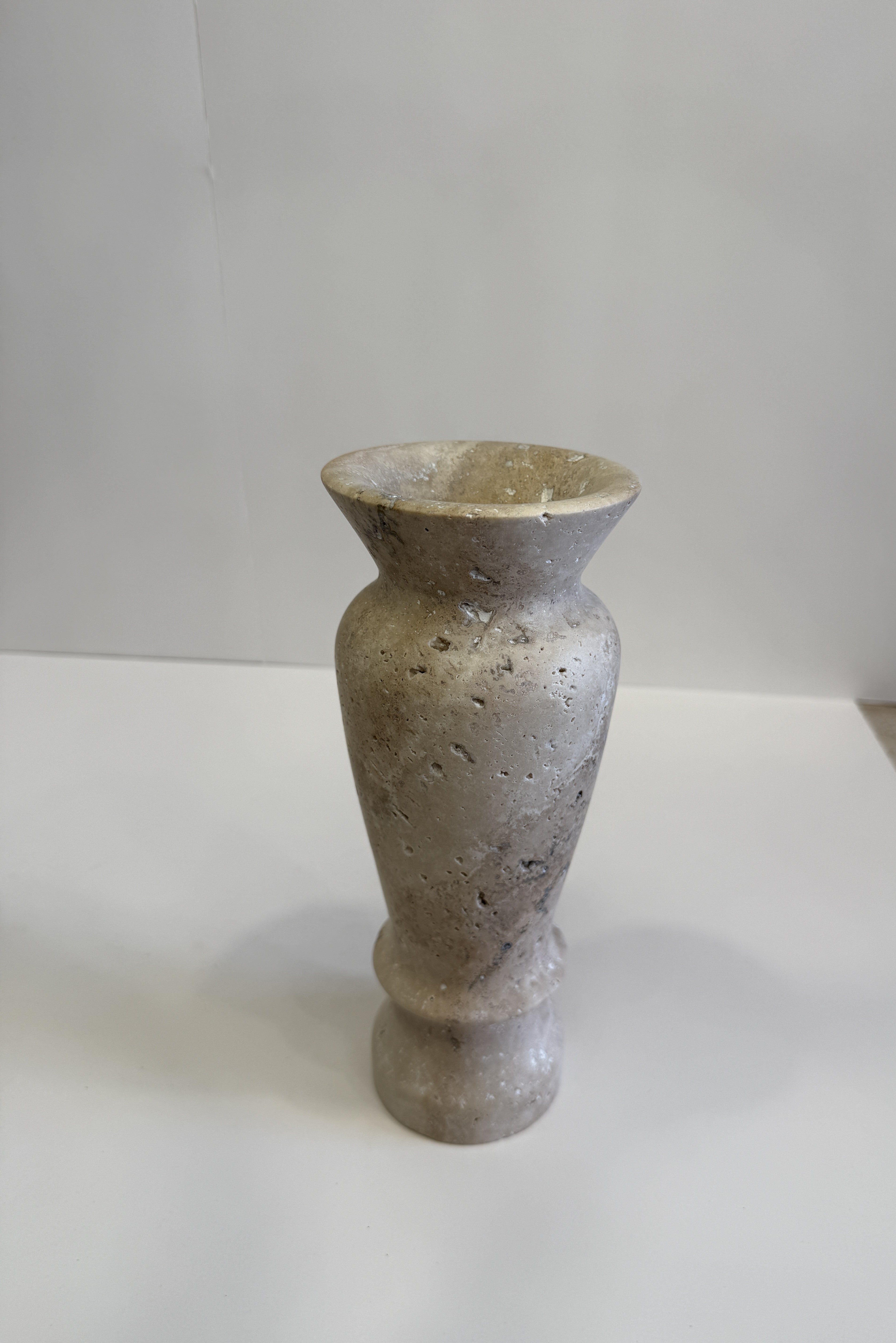 Travertine Fluted Vase — detail view 3