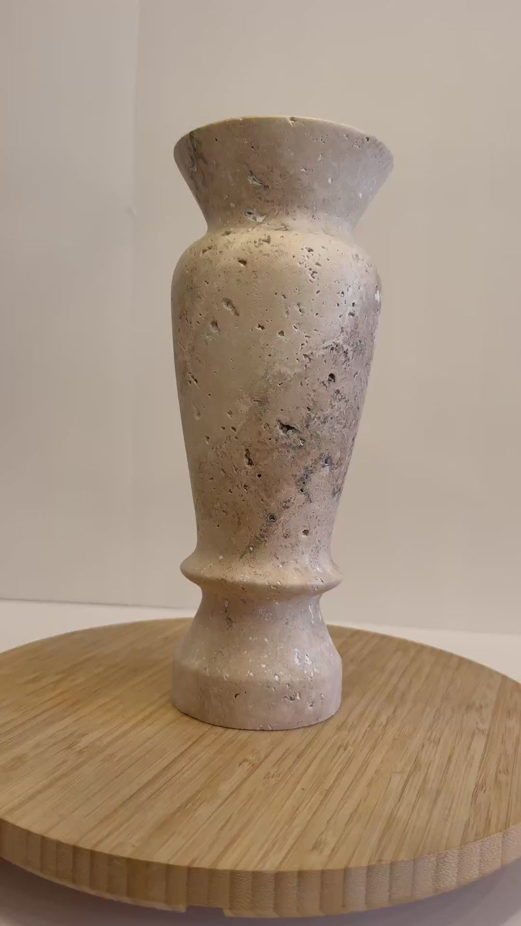 Travertine Fluted Vase