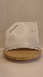 White Marble Round Serving Board