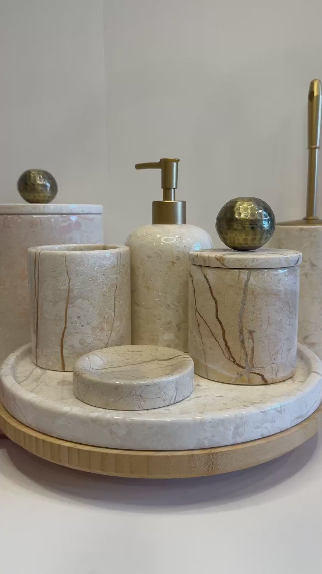 Beige Marble Complete Bathroom Set