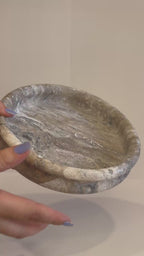 Silver Travertine Trinket Plate