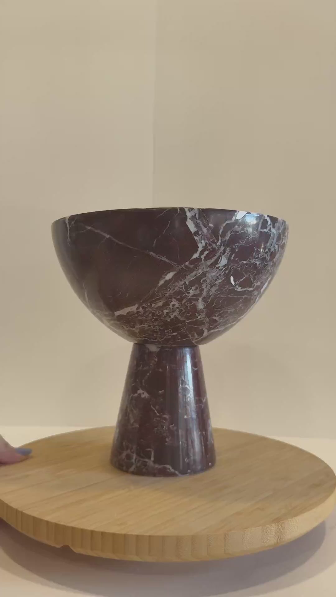 Handmade Marble Pedestal Footed Bowl