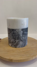 White & Grey Marble Modern Planter
