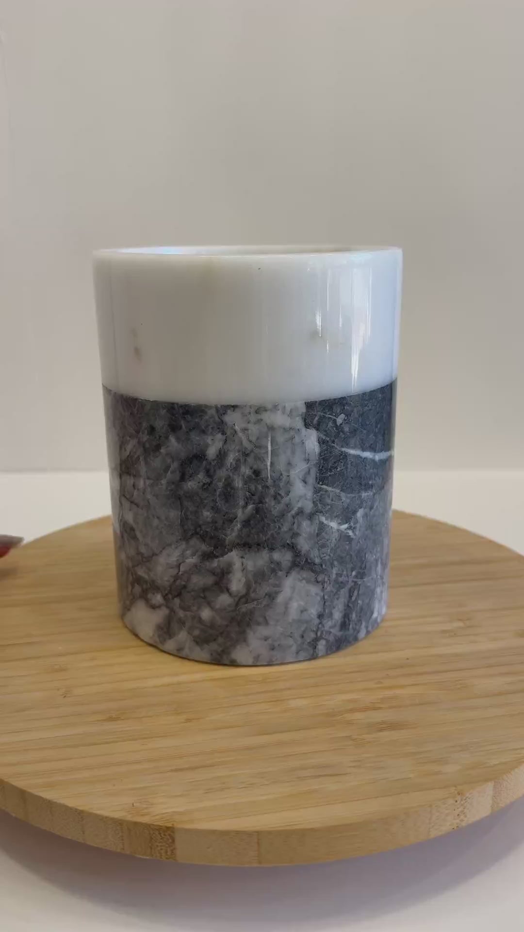 White & Grey Marble Modern Planter