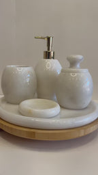 White Marble Spa Bathroom Set