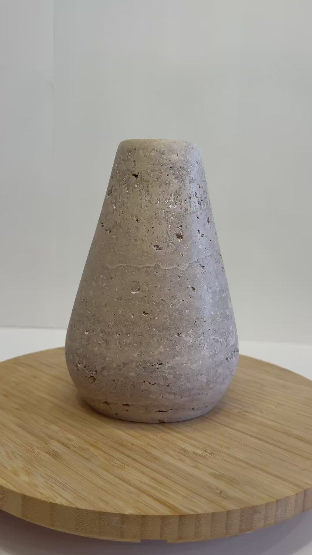 Travertine Sculptural Vase
