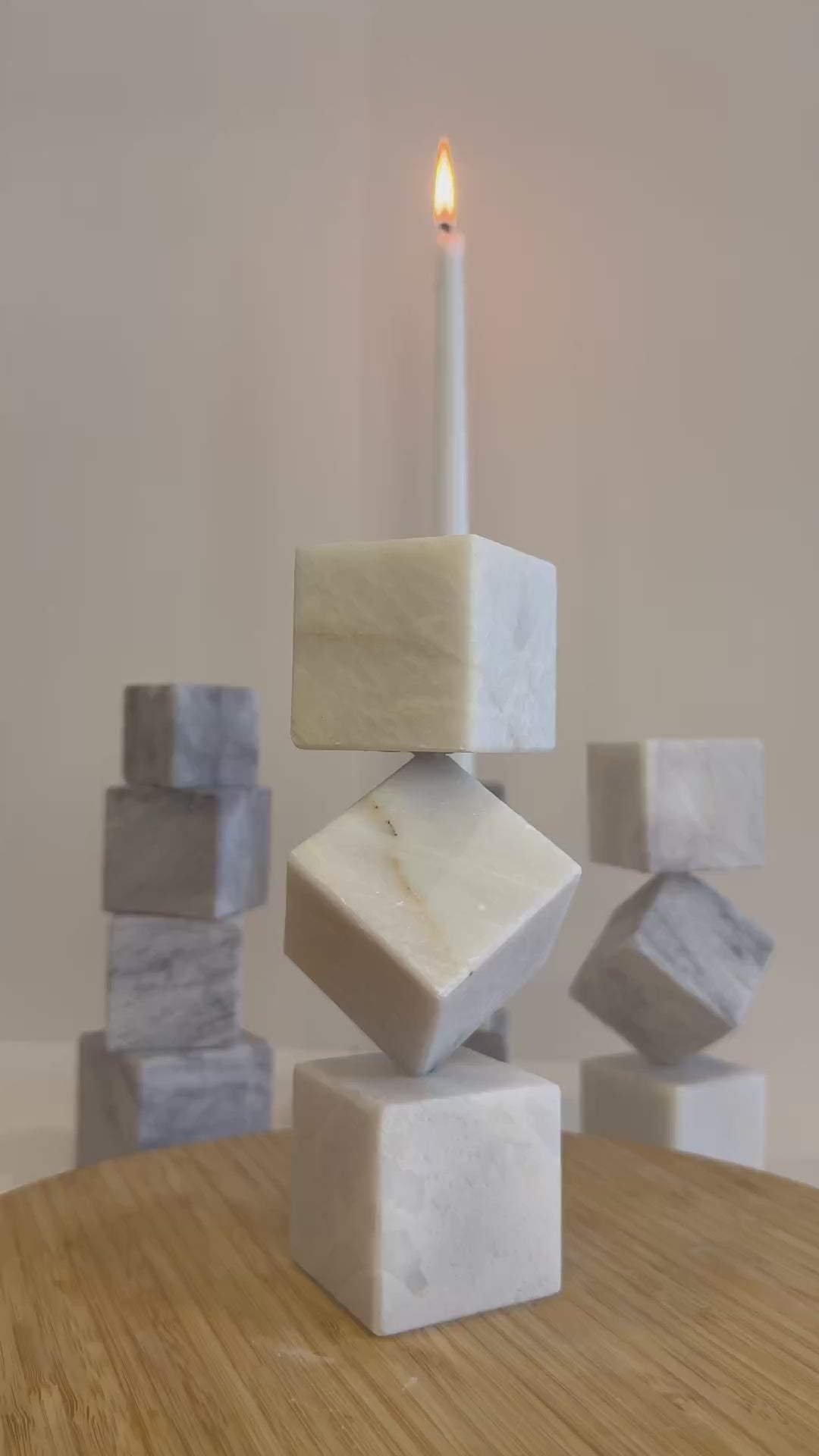Handmade Marble Pillar Candle Holder