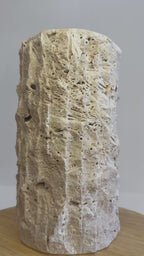 Travertine Ribbed Vase