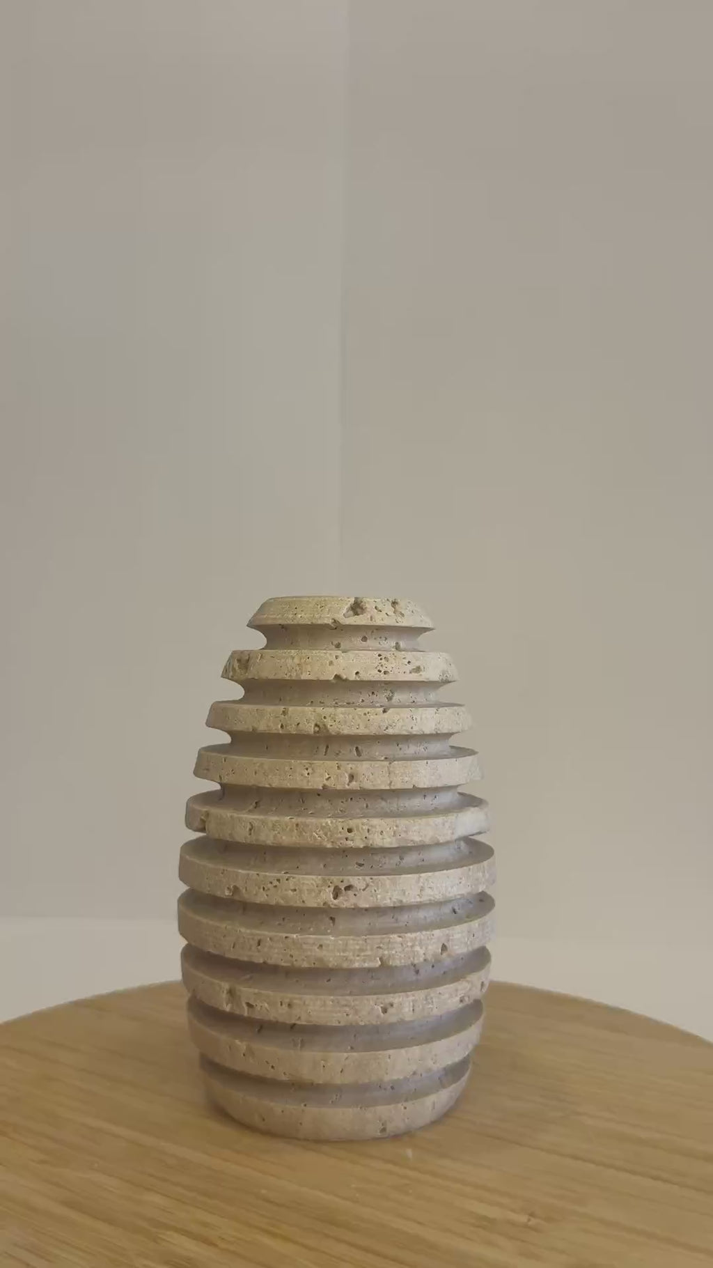 Travertine Petite Tea Light Holder — Set of 2