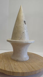 Travertine Cone Object — Set of 2