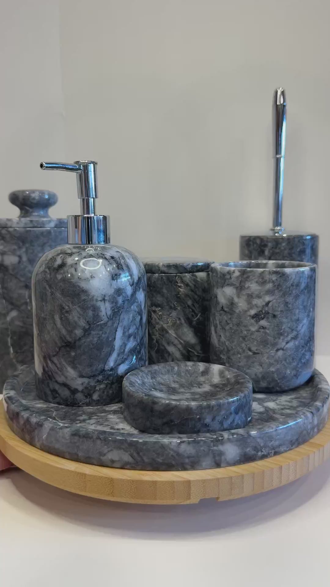 Grey Marble Vanity Bathroom Set