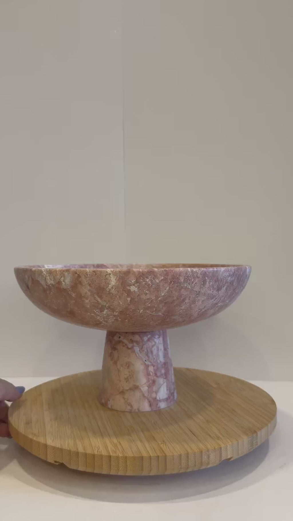 Handmade Marble Compote Footed Bowl