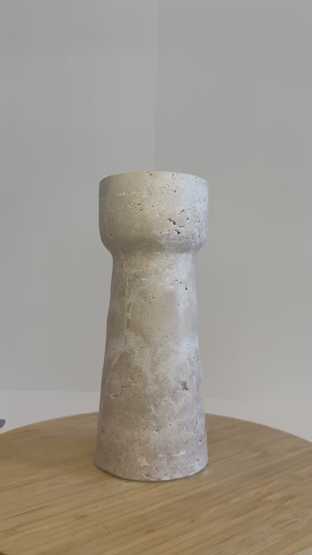 Travertine Medium Tea Light Holder — Set of 2
